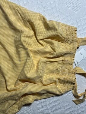 Heyson Yellow Gingham Smocked Tank Top- Large- NWT